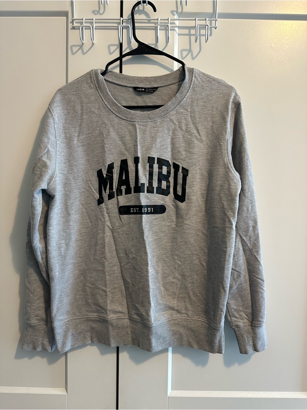 SHEIN Gray Malibu Crewneck Sweatshirt